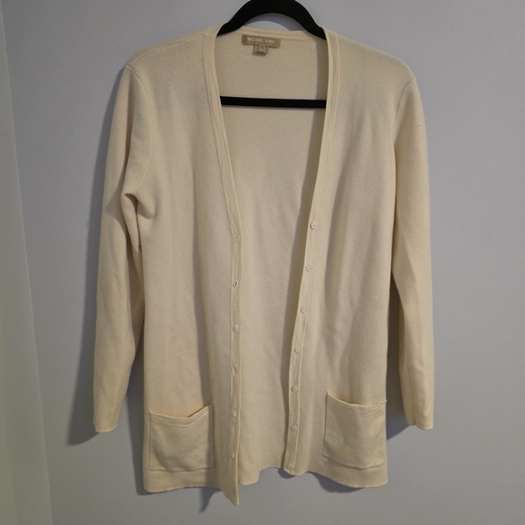 Michael Kors Sweaters - Michael Kors Soft Cream Button Cardigan - Medium